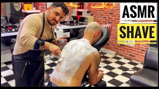 ASMR Back hair removal • Back massage • Turkish Barbershoprazor cutUSTURA KESİM [upl. by Rihaz]