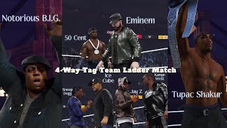 Rappers Collide  WWE 2K24  4Way Tag Team Ladder Match [upl. by Nadual261]