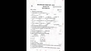 8th Maths 2nd mid term question paper 2024 Tiruvallur district  Super Brain Mathematics [upl. by Eindys]