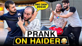 Haider k bhai ki new bike chori hogai😱 On high demand first prank on haider gone wrong😂 [upl. by Gertrud]