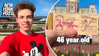 Man uses halfacenturyold ticket to get into Disney World [upl. by Whit57]