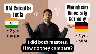 MBA India or abroad 2024  Jobs  Student Life  Costs  IIM C vs Mannheim University Germany [upl. by Nilved]