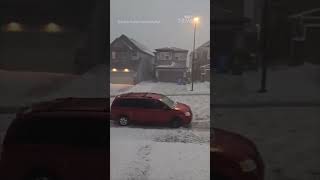 Severe storm blankets parts of Calgary in hail [upl. by Greer]