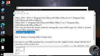 How to Remove License  Product Key for Office 2019  2016  2013 Part1 [upl. by Itnahsa354]