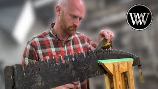 How to Sharpen a Crosscut Saw  Two Man and One Man [upl. by Rube]