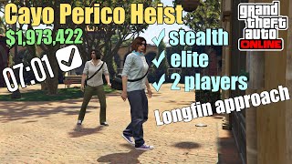 Cayo Perico Heist Longfin Approach Fastest Way Duo Elite GTA Online [upl. by Lacram861]