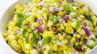 JALAPEÑO CILANTRO CORN SALAD RECIPE [upl. by Fidelity]