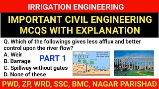 PART 1 I IRRIGATION ENGINEERING I PWD JE I SSC JE I RRB JE I WRD JE I Previous Year Papers with mcqs [upl. by Chansoo]