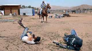 Man on horse ropes and drags my partner [upl. by Lucho]