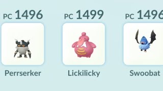 Perrserker Lickilicky Swoobat 55 Pokémon Go pokemongopvp pvppokemon pokémongoméxico [upl. by Elletsirhc]