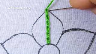 Hand Embroidery New Unique Flower Embroidery Design With Simple Easy Flower Stitch Tutorial [upl. by Carlson503]