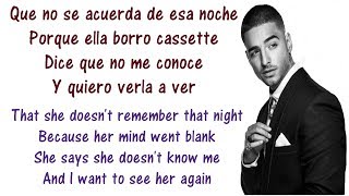 Maluma  Borro Cassette Lyrics English and Spanish  Translation amp Meaning  Her mind went blank [upl. by Annovahs223]