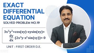 EXACT DIFFERENTIAL EQUATION SOLVED PROBLEM 19  FIRST ORDER DIFFERENTIAL EQUATION [upl. by Dumah989]