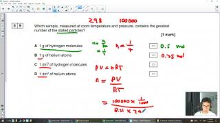 Ideal gas equation question  A level Yr1 AQA [upl. by Eerized]