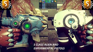 No Mans Sky  White S Class Experimental Pistol amp Blue Bone Spined S Class Alien Pistol Multitool [upl. by Onivag]