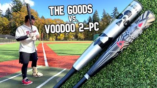 2022 DeMarini The Goods vs 2022 DeMarini Voodoo 2piece  BBCOR Baseball Bat Review [upl. by Zins]