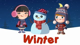 Winter words for kids flashcards video [upl. by Llemart]