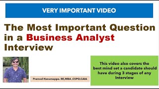 Most Important Question in a Business Analyst Interview [upl. by Charleen]