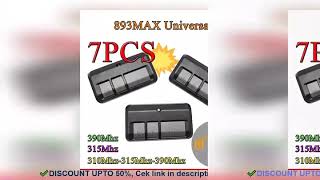 ✔️893MAX Remote Control compatible Garage Door Opener New Universal For [upl. by Einallem]