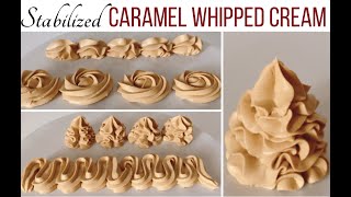 3 Ingredients Stabilized Caramel Whipped Cream Recipe [upl. by Lucias]