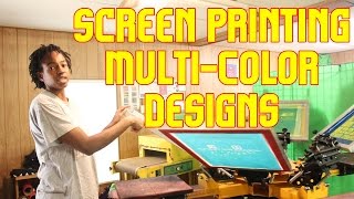 How to Screen Print Tshirts With MultiColor Designs Set up and Register Screens TshirtChick [upl. by Esile479]