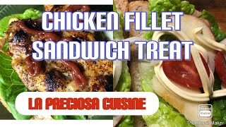 Chicken Sandwich Treat  Homemade Chicken Fillet Sandwich  Easy and Quick Couple Dinner [upl. by Eiuqnom]