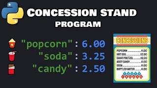 Python concession stand program 🍿 [upl. by Yldarb]