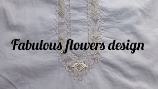 Fabulous flowers design  Hand Embroidery  New Tarkashi  Needle work  Fabric work  Embroidery [upl. by Anastice]