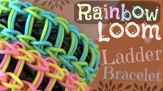 RAINBOW LOOM  Ladder Bracelet  How To  SoCraftastic [upl. by Mitchel]