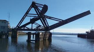 Steaming Past the Orwood Bascule Bridge [upl. by Oinota]