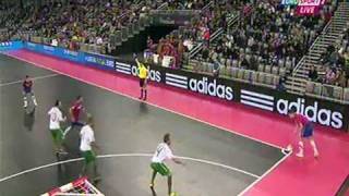 Futsal Srbija  Portugal own goalmpg [upl. by Ahsercul]