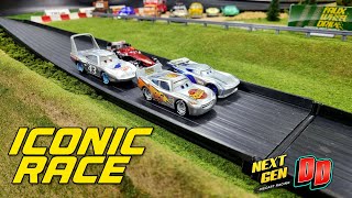 Disney Cars Iconic Race Ft Lightning McQueen King Francesco and Jackson Storm [upl. by Polash358]