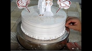 BOLO DE CASAMENTO SIMPLES E PERFEITO COM CHANTILLY [upl. by Mandych]