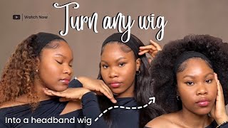 HAIR TRANSFORMATION How to turn a closure wig to a headband wig [upl. by Bartlett]