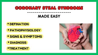 Coronary steal syndrome steal phenomenon symptoms diagnosis treatment pharmacology made easy [upl. by Anatnas865]