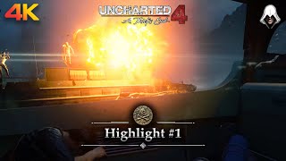 Uncharted 4 A Thiefs End 2016  Game Highlights 1  Sea Chasing Action  PC Gameplay [upl. by Irvine651]