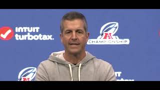 Ravens John Harbaugh talks facing mentor Andy Reid for Super Bowl Shot on the line NFL Chiefs [upl. by Haggi]