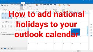 How to add national holidays to your outlook calendar by one click [upl. by Kroo]