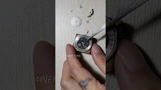 seiko 7009 automatic movement assembling the dial side shortsvideo shorts seiko watchrepair [upl. by Gievlos]