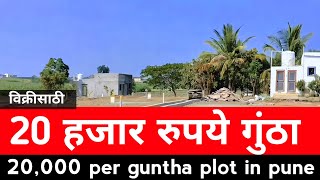 विक्रीसाठी 20 हजार रुपये गुंठा  20000 per guntha plot in pune  1 guntha NA plot in Pune [upl. by Ellehcal81]