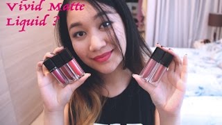 Maybelline Vivid amp Velvet Matte Liquid lipstick by colorsensational swatches  review Asian [upl. by Akenahs454]