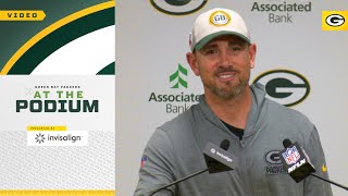 Matt LaFleur on rookies As long as theyre out there on the field they have an opportunity [upl. by Swec]