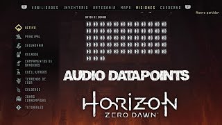 Horizon Zero Dawn  All Audio datapoints location  Datos de sonido [upl. by Yewed]