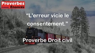 Proverbe Droit civil  Lerreur vicie le consentement [upl. by Kostman277]