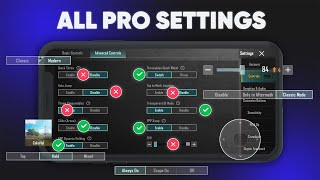 All Basic and Advanced Pro Settings for BGMI and PUBG Mobile [upl. by Grassi]