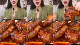 ASMR MUKBANG  Exploded Chicken Leg Rolls Chicken Wings with Rice Spicy Seafood Braised Pork [upl. by Lehet]