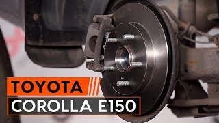 How to change rear brake discs and brake pads TOYOTA СOROLLA E150 Saloon TUTORIAL  AUTODOC [upl. by Schwinn]