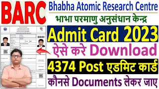 BARC Admit Card 2023 Download Kaise Kare 🔥 How to Download BARC Admit Card 2023 🔥 BARC Admit Card [upl. by Ajnin]