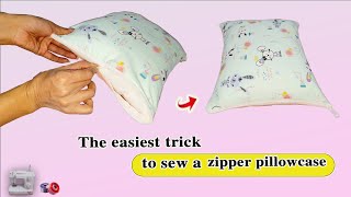 Zippered pillowcase sewing for beginnersSewing a pillow cover with a zipper is very easy [upl. by Emelen]