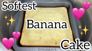 Softest Banana Cake Recipe Ever 🍌💕  Without Oven ✨ [upl. by Gasparo]